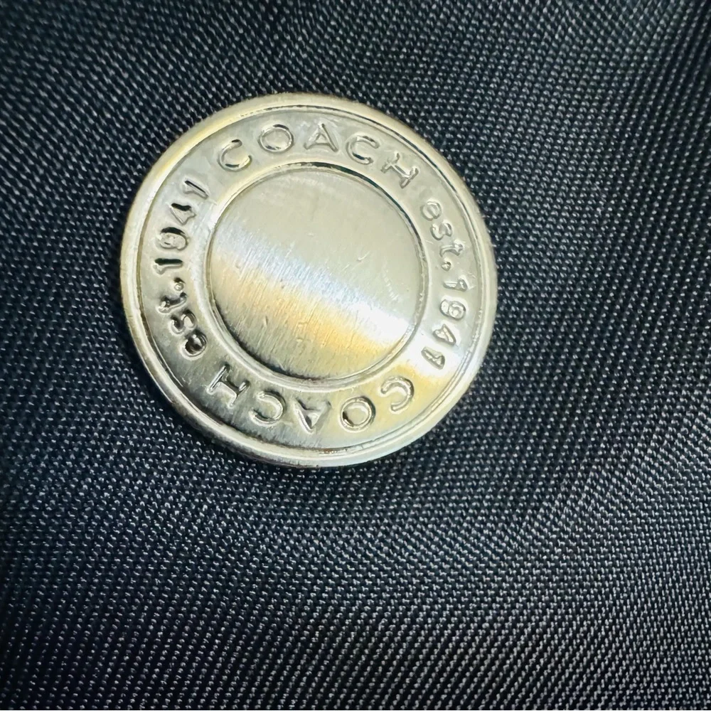 Coach Hampton Black Inside Out Tote with Red Handles and Red Logo Patch - Picture 10 of 15